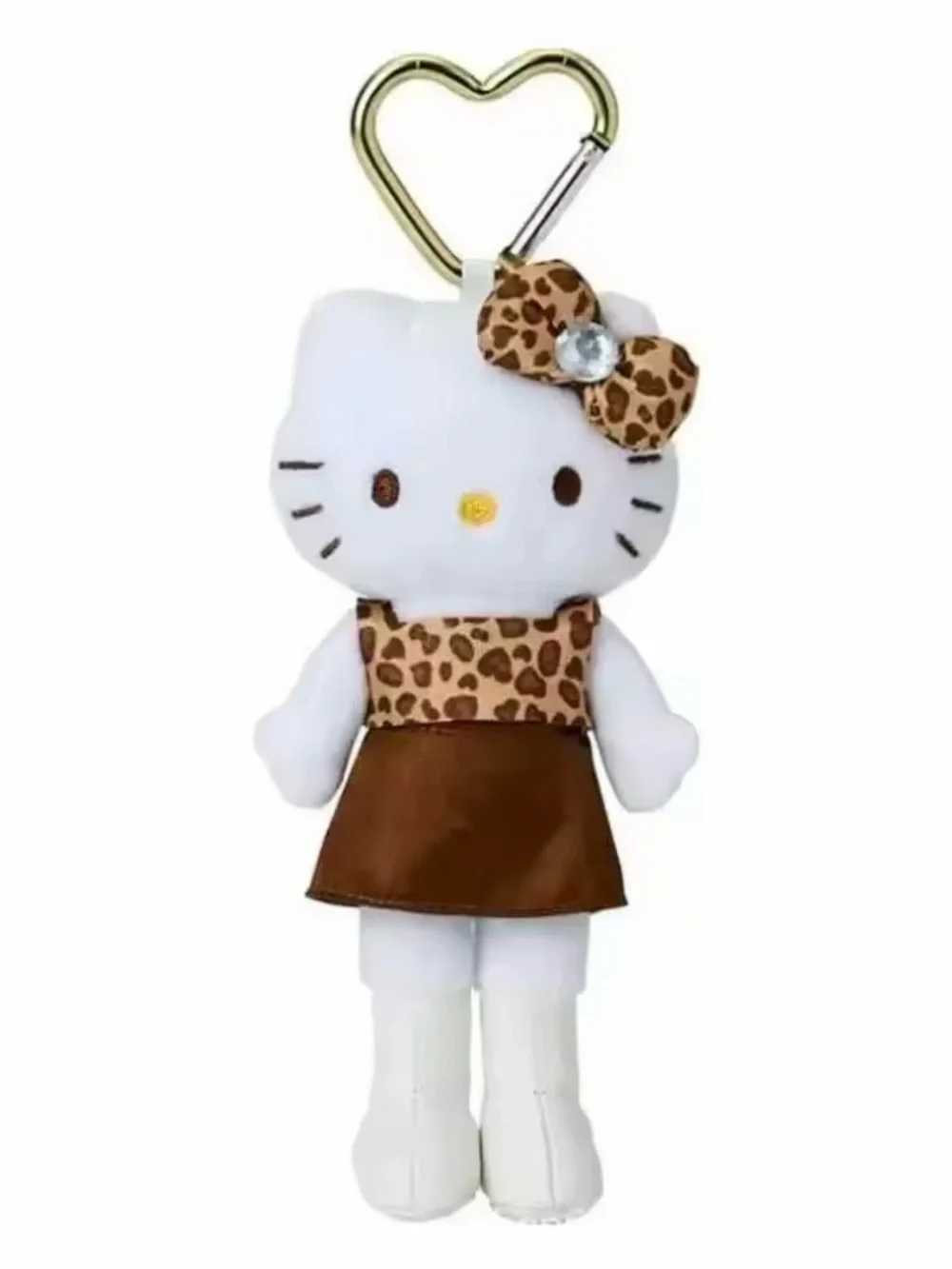 Hello Kitty Long Legs Keychain Plush with Leopard Print Dress y2k Kawaii